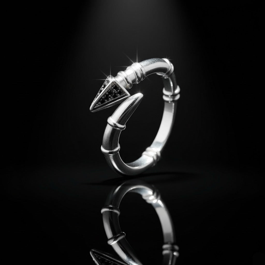 925 Sterling Silver Arrow Zircon Wrap Ring