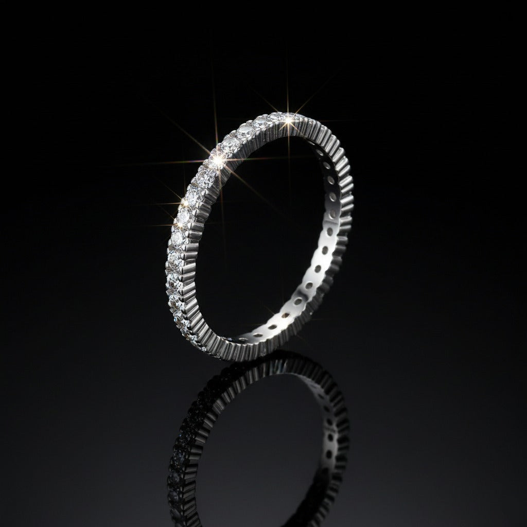 Diamond ring on a black background