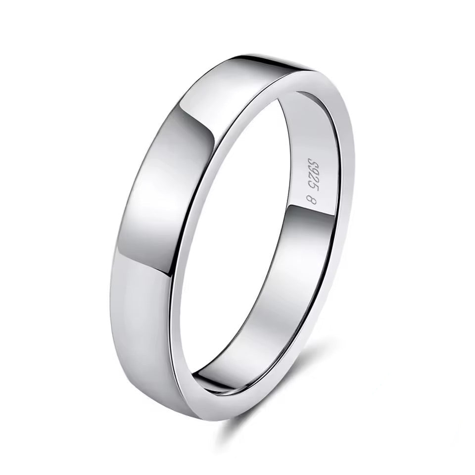 Silver ring on a white background