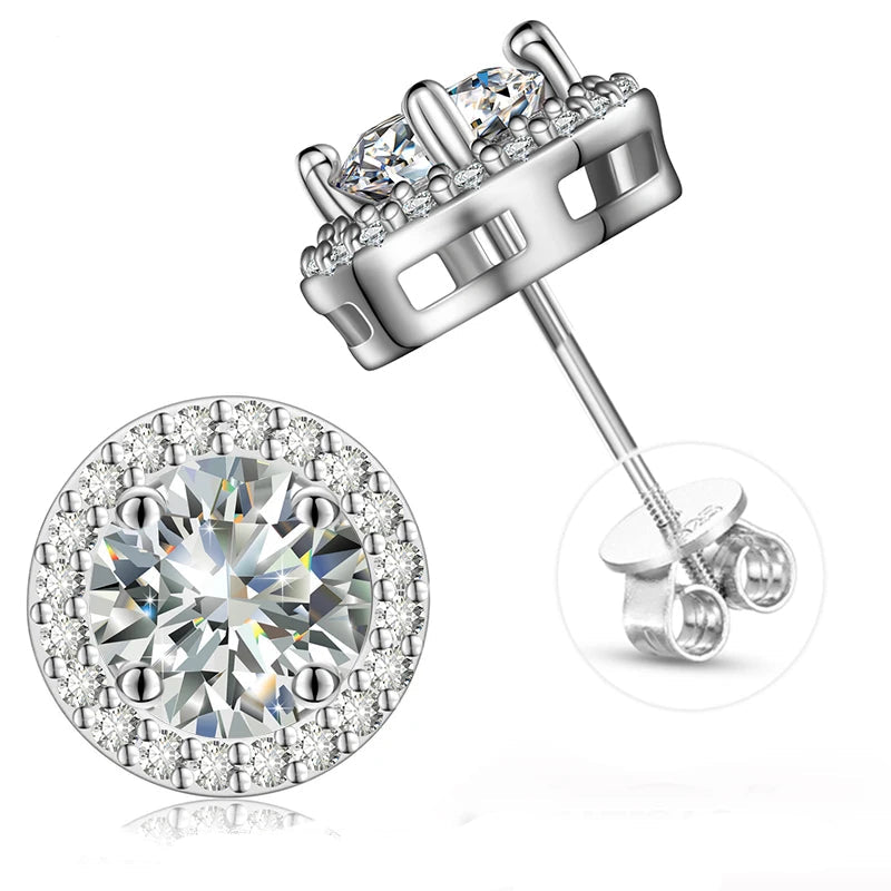 926 Sterling Silver VVS1 Moissanite Stud Earrings