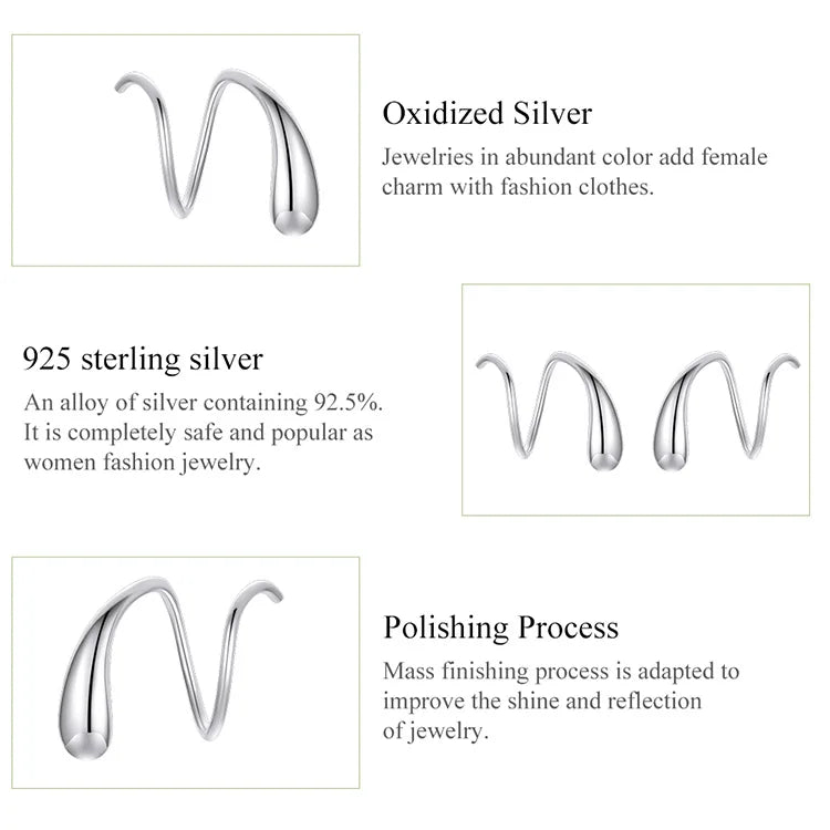 925 Silver Silver Pure Hoop Earrings