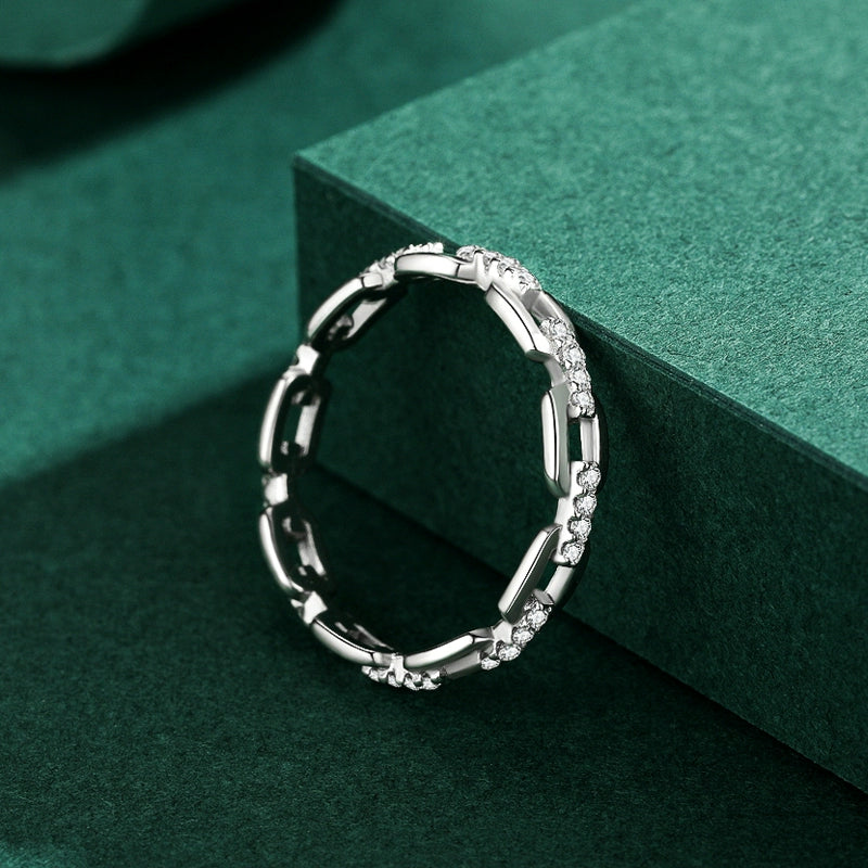 925 Sterling Silver Chain Eternity Ring