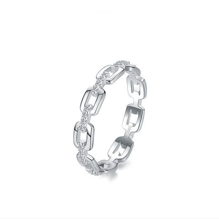 925 Sterling Silver Chain Eternity Ring