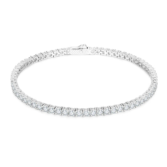 925 Sterling Silver D VVS Moissanite Tennis Bracelet