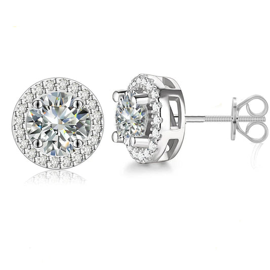 926 Sterling Silver VVS1 Moissanite Stud Earrings