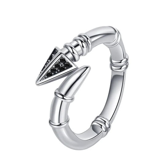 925 Sterling Silver Arrow Zircon Open & Wrap Ring