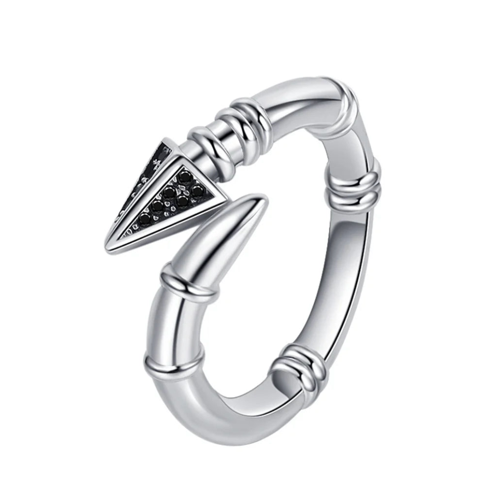 925 Sterling Silver Arrow Zircon Wrap Ring