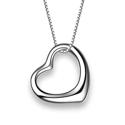 925 Sterling Silver Heart Pendant Necklace